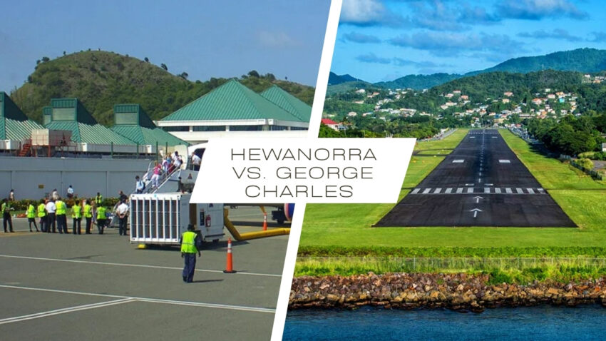 Hewanorra and George F. L. Charles airports side by side in St. Lucia