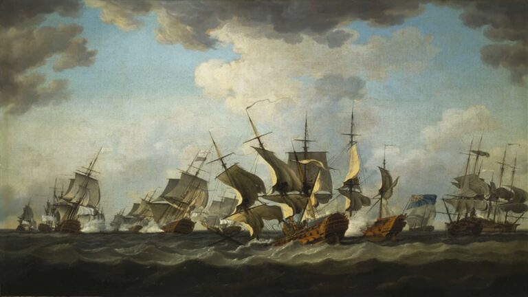 British and French warships clash at sea near St. Lucia