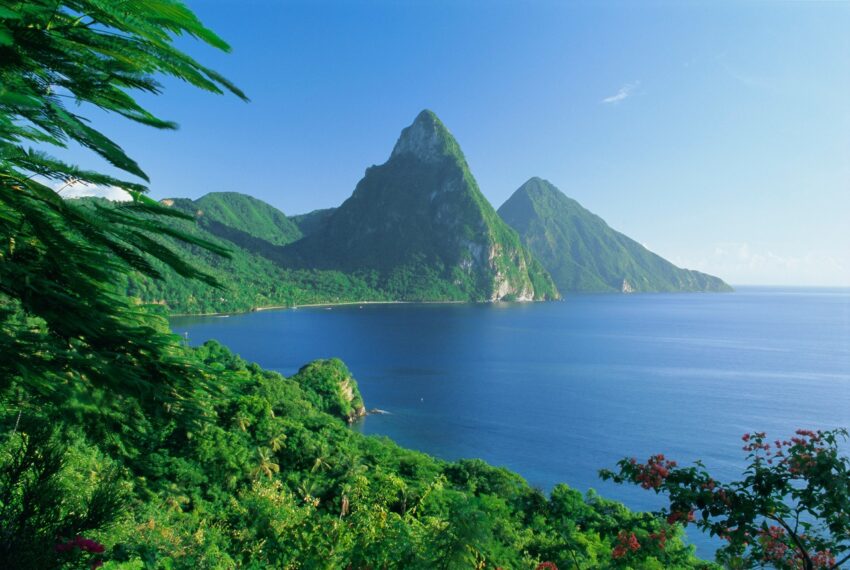 Volcanic peaks of the pitons - St Lucia